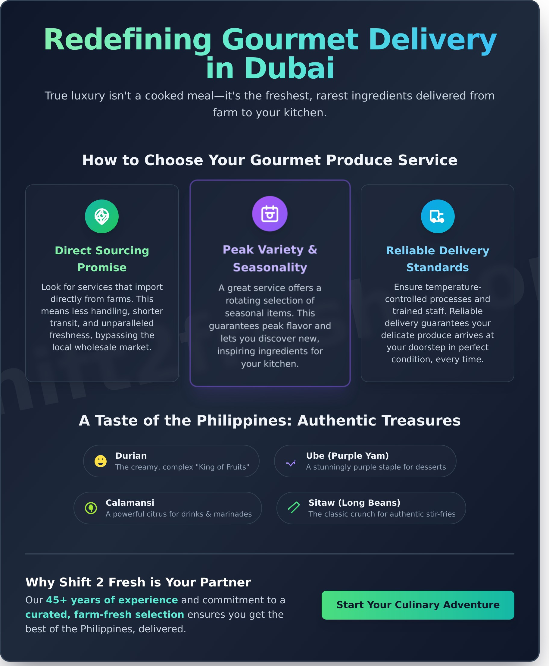 Gourmet Food Delivery Dubai: Experience Authentic Asian Produce - Infographic