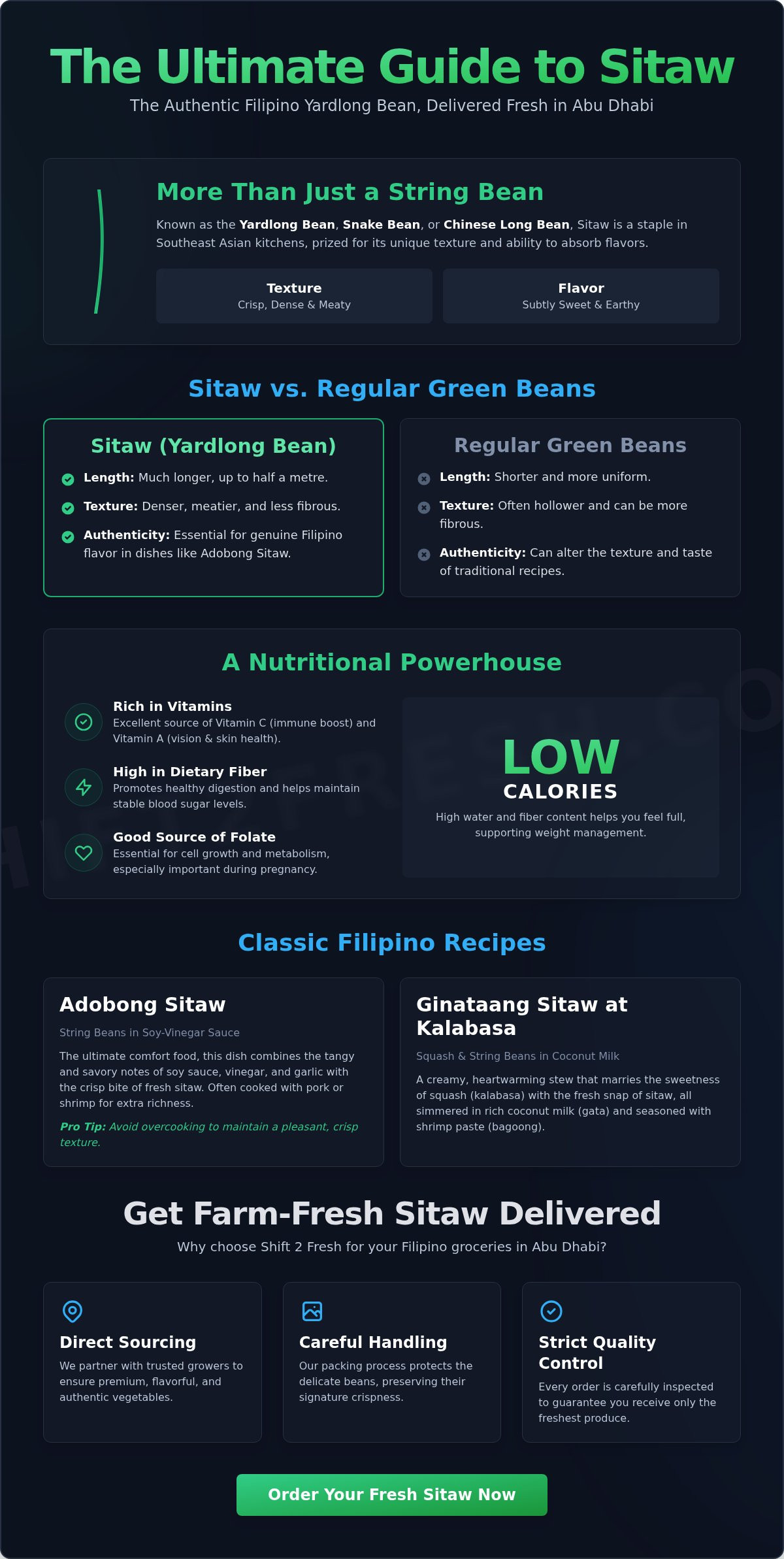 Buy Fresh Sitaw Online with Delivery in Abu Dhabi - Infographic