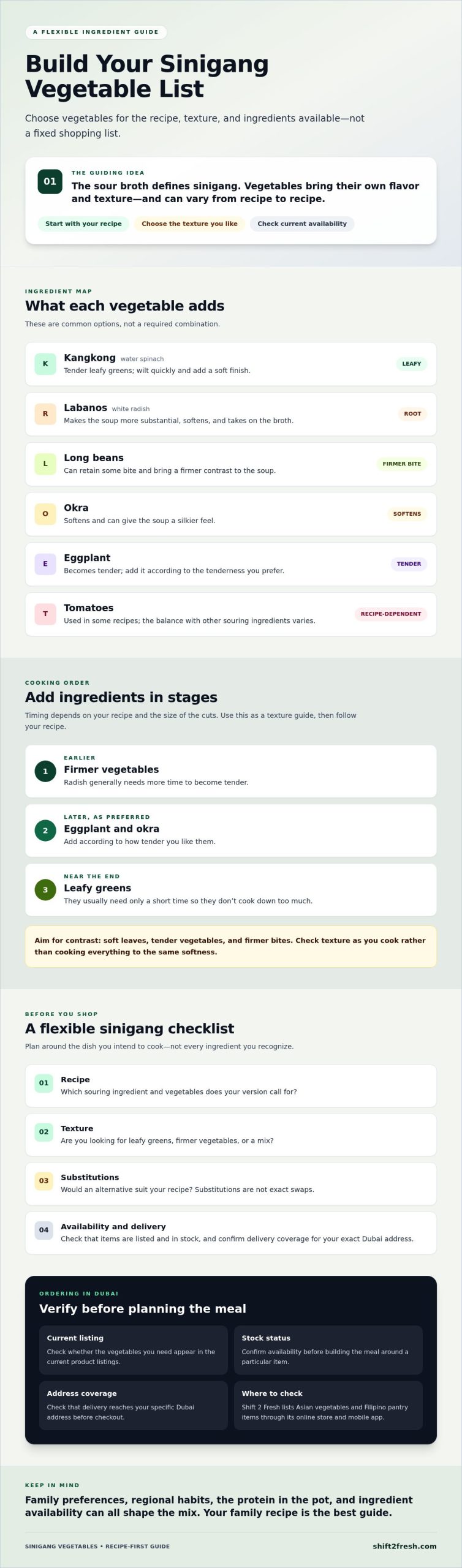 Sinigang Vegetables Delivery in Dubai: A Practical Buying Guide - Infographic