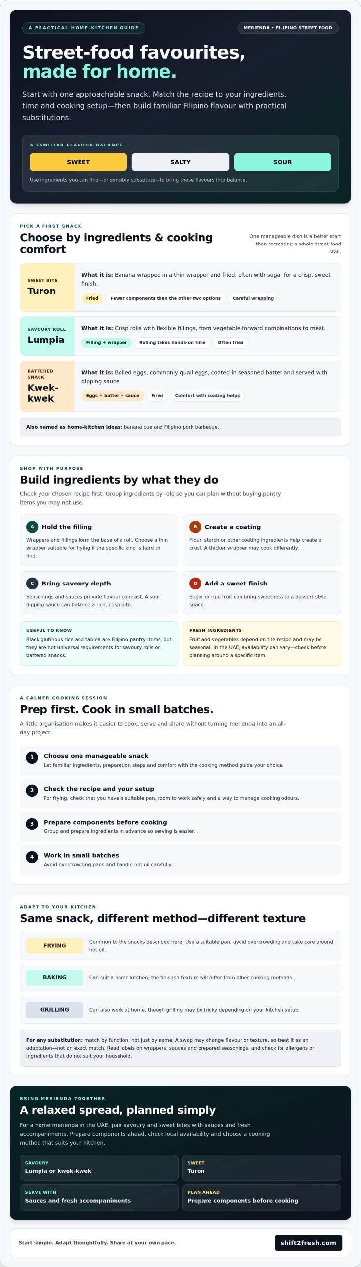 Filipino Street Food at Home: Easy Ways to Make Beloved Snacks - Infographic